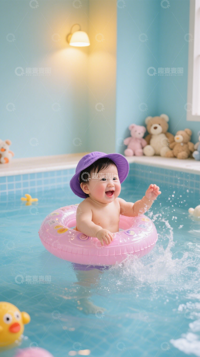 高清大图下载【趣麦麦图】可爱安全婴儿泳具12
