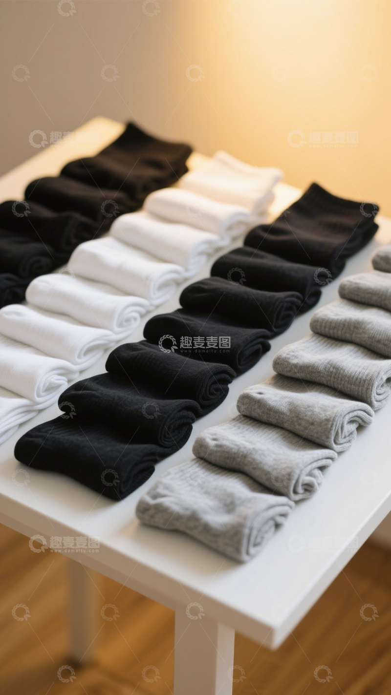 高清大图下载【趣麦麦图】简约百搭基础短袜12