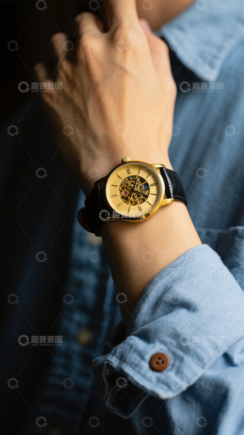 高清大图下载【趣麦麦图】日常商务复古手表1