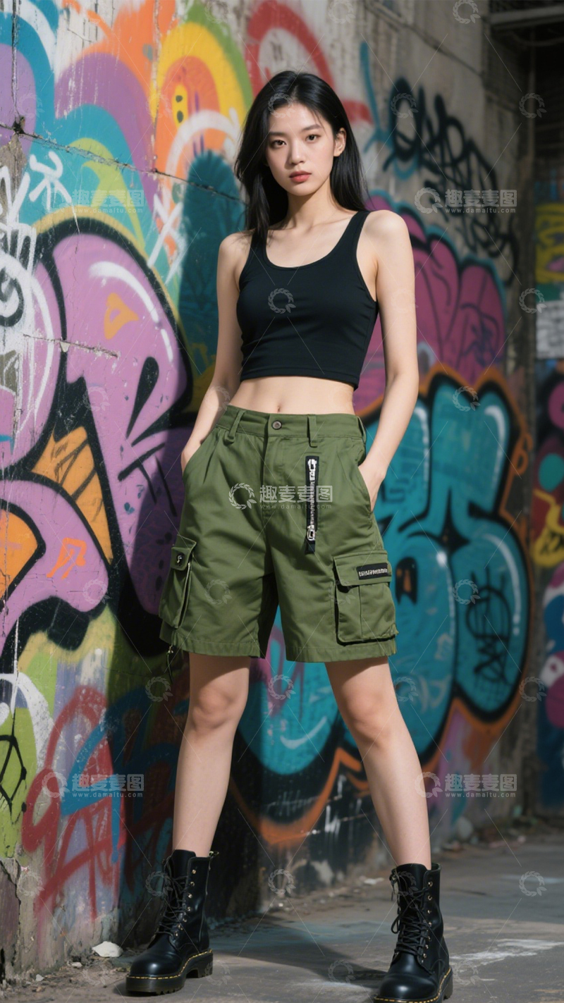 高清大图下载【趣麦麦图】街头潮流工装穿搭12