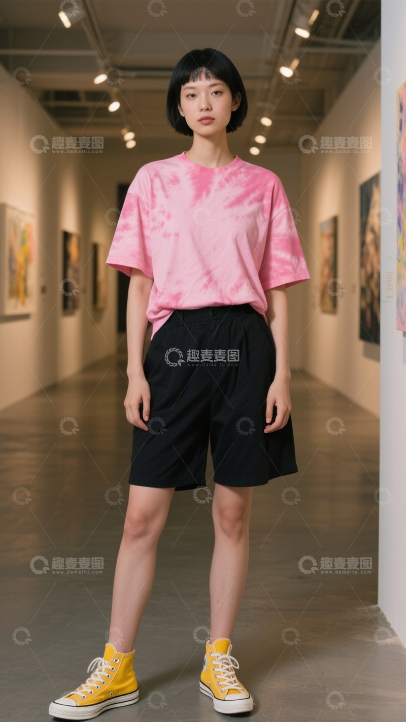 高清大图下载【趣麦麦图】休闲潮流扎染T恤123