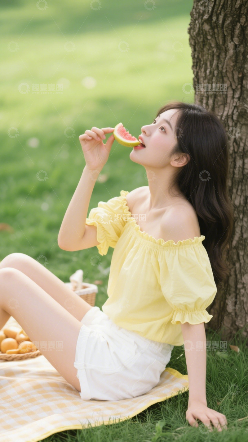 高清大图下载【趣麦麦图】甜美清新野餐穿搭123