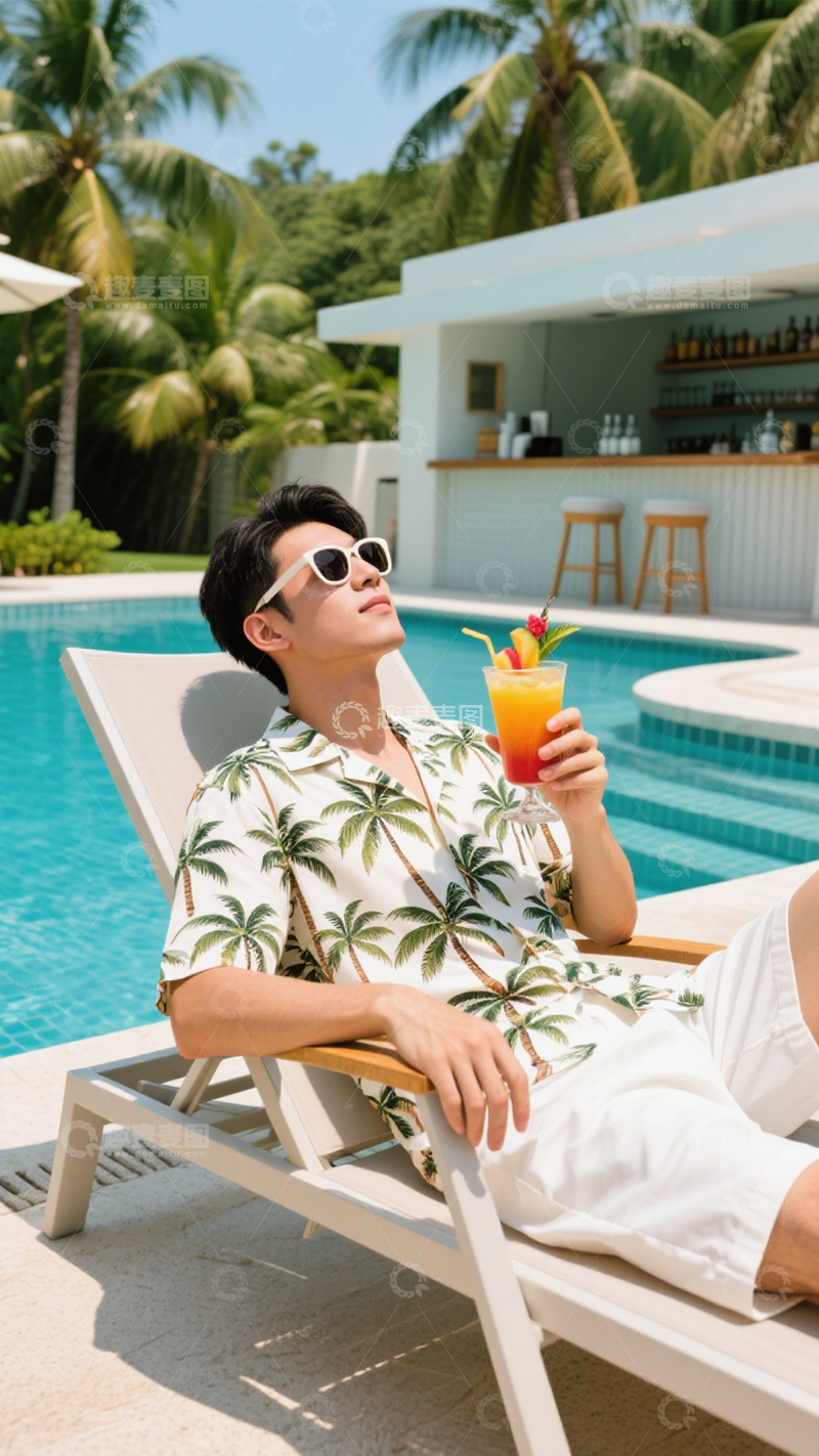 高清大图下载【趣麦麦图】夏日休闲泳池穿搭