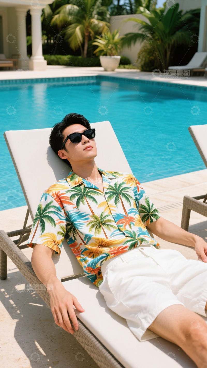 高清大图下载【趣麦麦图】夏日休闲泳池穿搭12