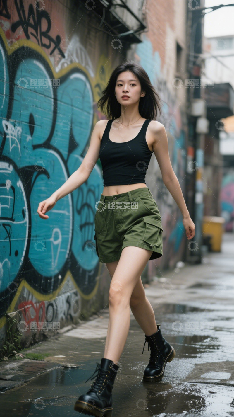 高清大图下载【趣麦麦图】街头潮流工装穿搭123