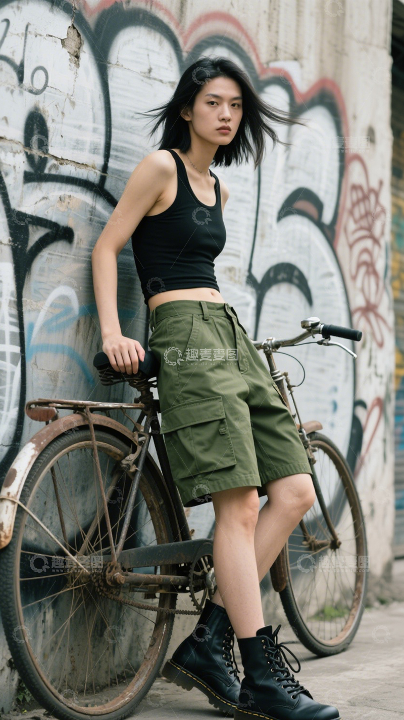 高清大图下载【趣麦麦图】街头潮流工装穿搭1