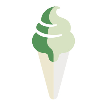 扁平冰淇淋的色彩甜品