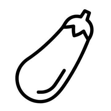 茄子线稿的简约轮廓