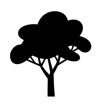 树木剪影的简洁图标