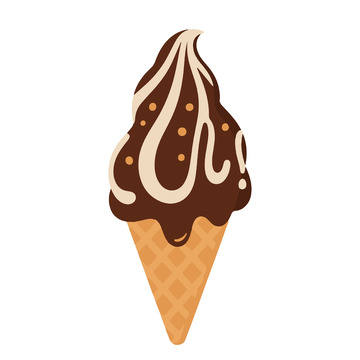 甜筒插画的浓郁美味