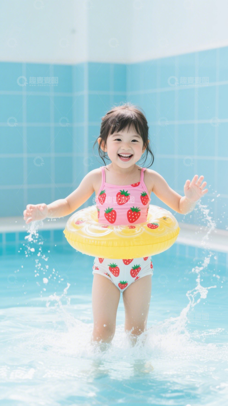 高清大图下载【趣麦麦图】夏日童趣儿童泳衣1