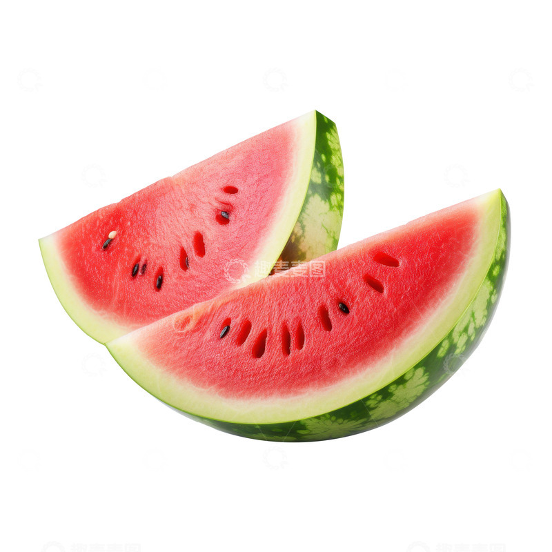 高清大图下载【趣麦麦图】新鲜的两块西瓜