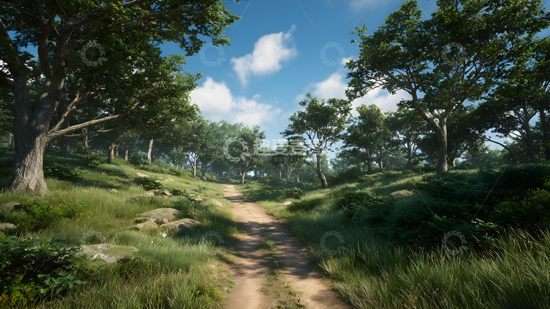 高清大图下载【趣麦麦图】夏日绿色树林1