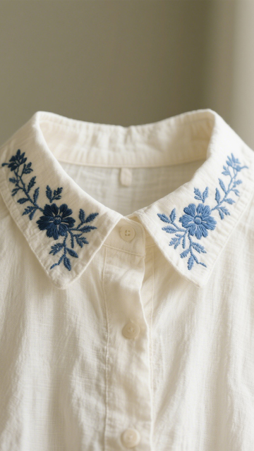 文艺复古刺绣衬衫123