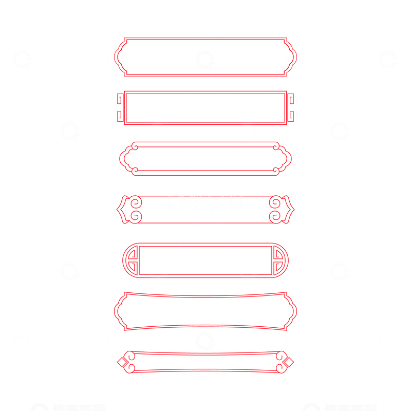 源文件下载【趣麦麦图】古风标题框古典边框传统纹样