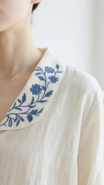 文艺复古刺绣衬衫1