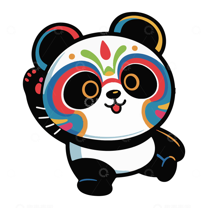源文件下载【趣麦麦图】可爱京剧熊猫5