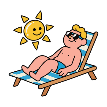 一个人在晒太阳