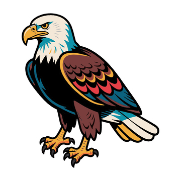 矢量动物插画白头鹰