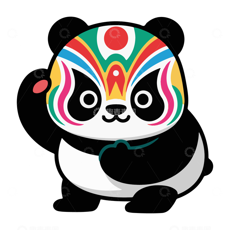 源文件下载【趣麦麦图】可爱京剧熊猫3