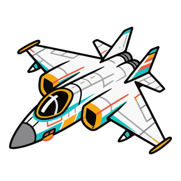 儿童简笔插画战斗机
