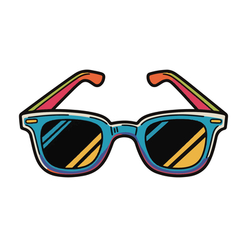 儿童简笔画多彩眼镜