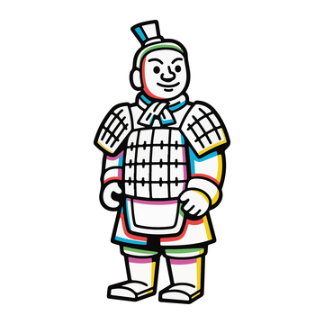 儿童简笔画兵马俑