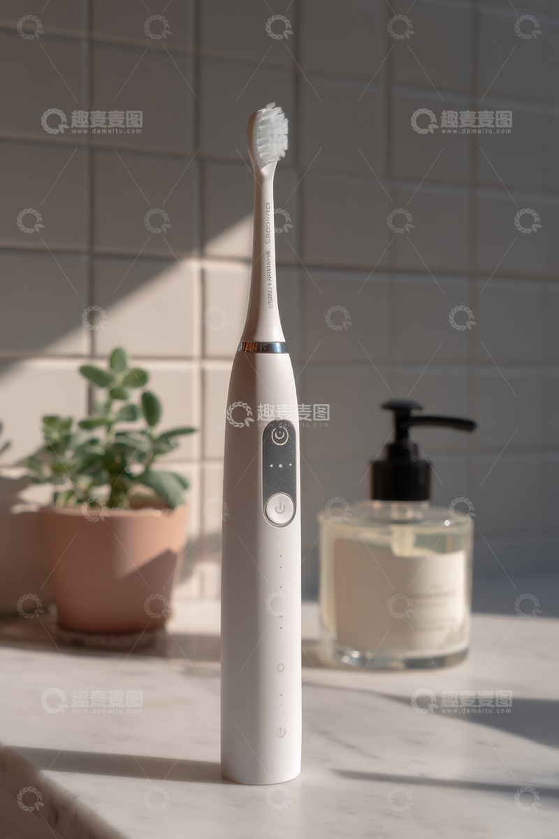 高清大图下载【趣麦麦图】-放在桌面的电动牙刷