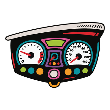 儿童简笔画汽车仪表