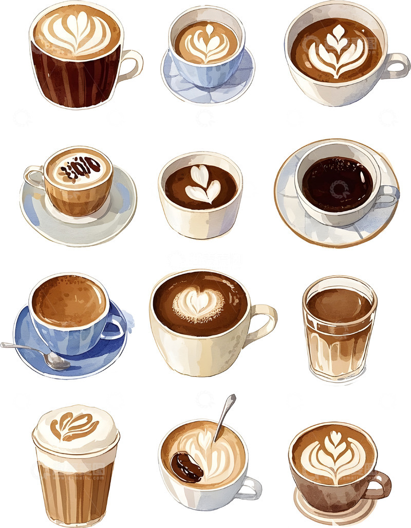 高清大图下载【趣麦麦图】咖啡杯饮品元素