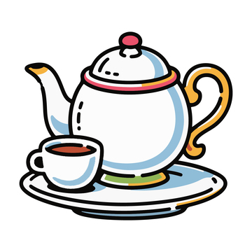 儿童简笔画茶杯茶壶