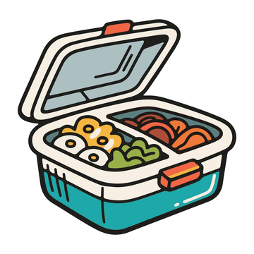 儿童简笔画饭盒便当
