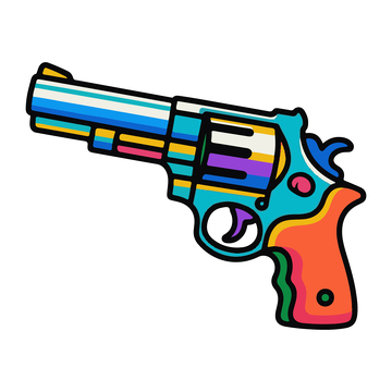 儿童简笔画左轮手枪