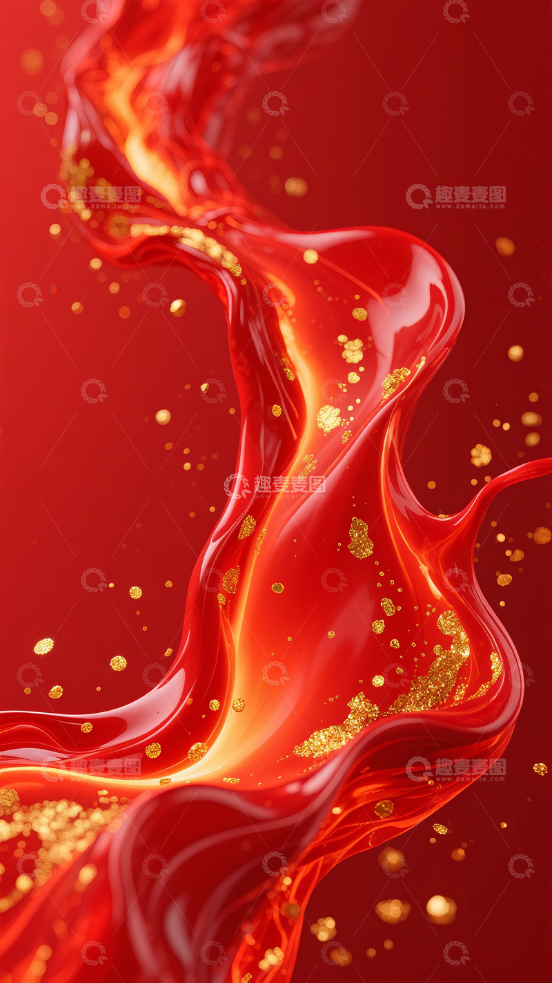 高清大图下载【趣麦麦图】中秋国庆除夕春节喜庆鎏金粒子红金纹理背景7