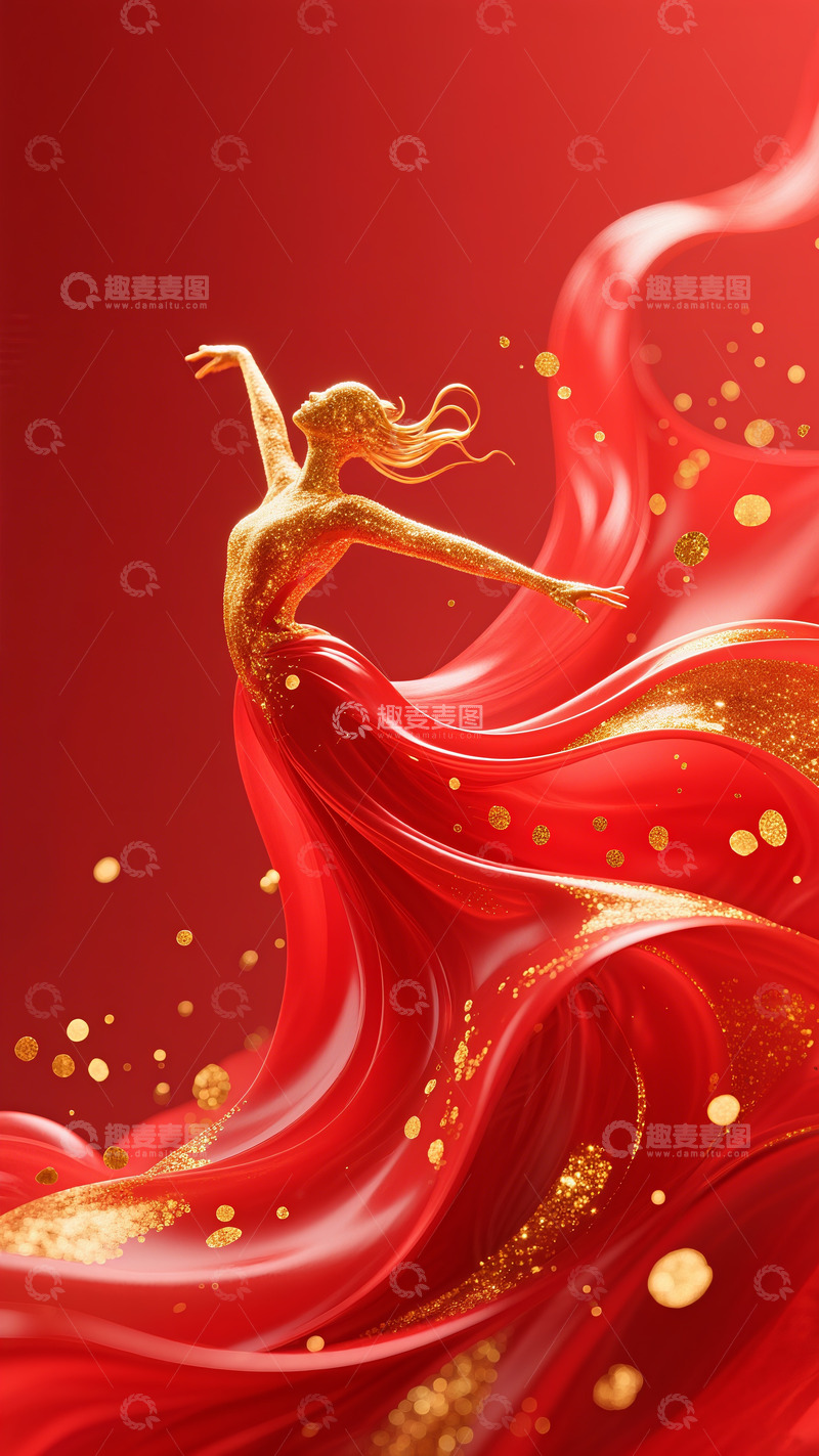 中秋国庆除夕春节喜庆鎏金粒子红金纹理13