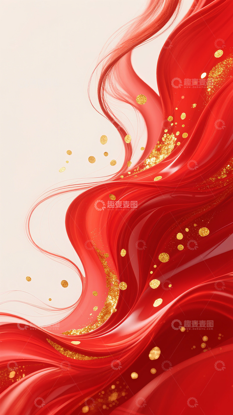 高清大图下载【趣麦麦图】中秋国庆除夕春节喜庆鎏金粒子红金纹理11