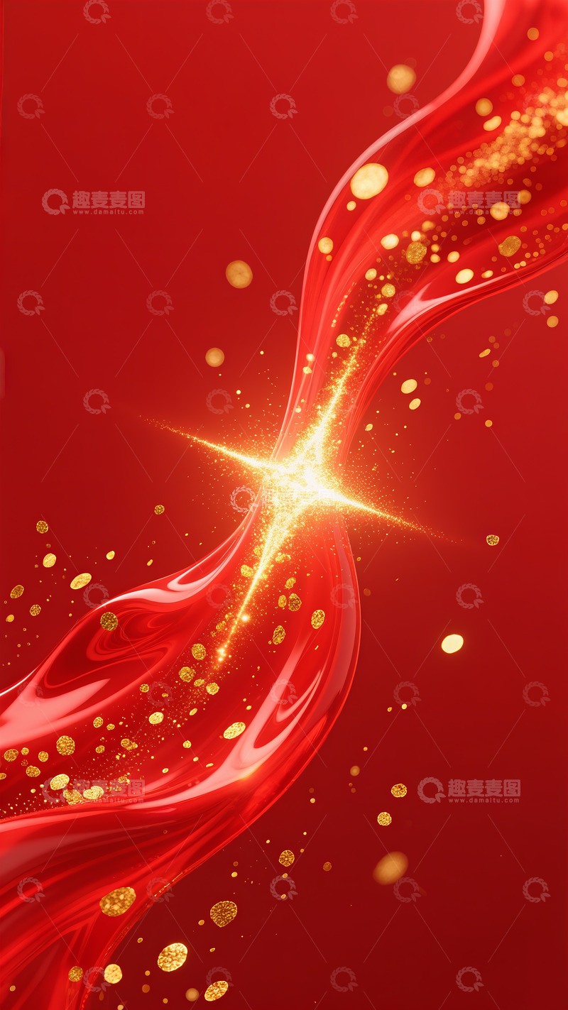 中秋国庆除夕春节喜庆鎏金粒子红金纹理12