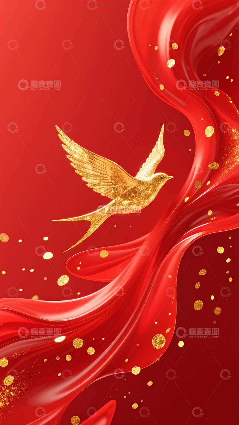 中秋国庆除夕春节喜庆鎏金粒子红金纹理15