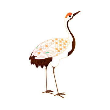 彩绘仙鹤白鹤飞鹤白鹭飞鸟鸟类