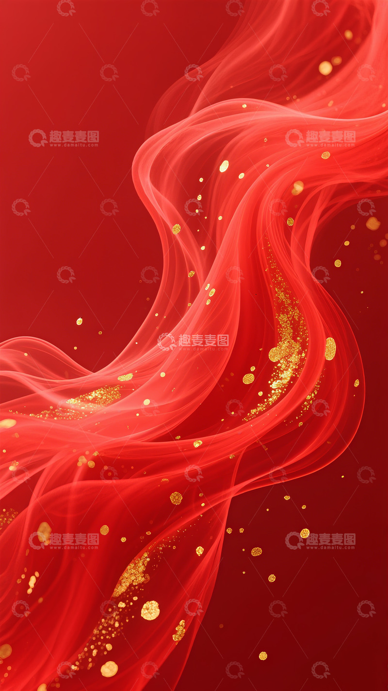 高清大图下载【趣麦麦图】中秋国庆除夕春节喜庆鎏金粒子红金纹理9