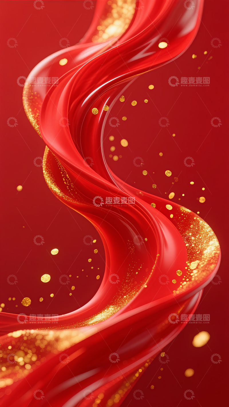 高清大图下载【趣麦麦图】中秋国庆除夕春节喜庆鎏金粒子红金纹理背景2