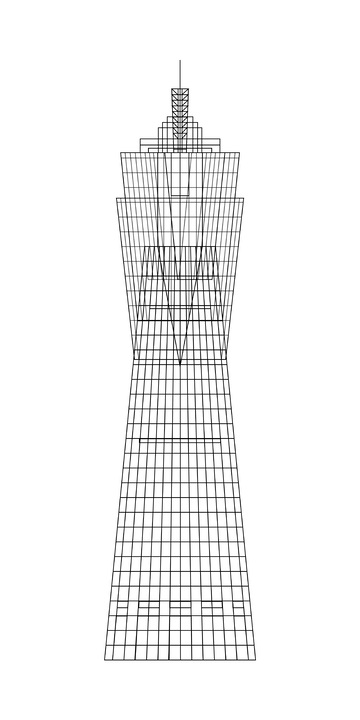 浙江环球中心建筑线稿地标建筑物写字楼大厦