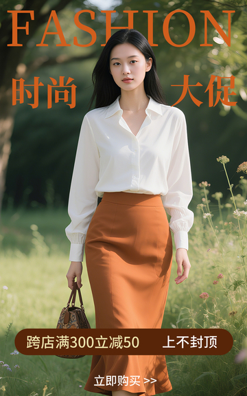 时尚大促女装电商竖版海报
