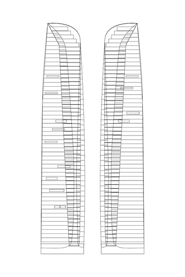 成都双子塔建筑线稿地标建筑物景点