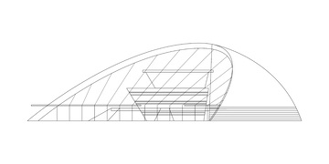 杭州大剧院建筑线稿地标景点建筑物歌剧院