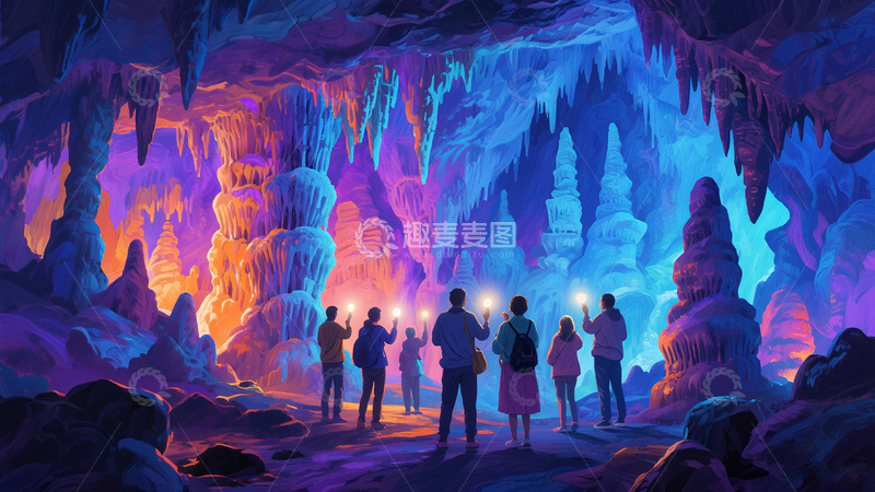 高清大图下载【趣麦麦图】溶洞景观钟乳