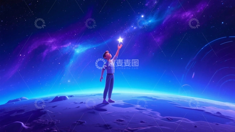 高清大图下载【趣麦麦图】星际探索的童真梦想3