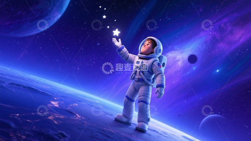 高清大图下载【趣麦麦图】星际探索的童真梦想8