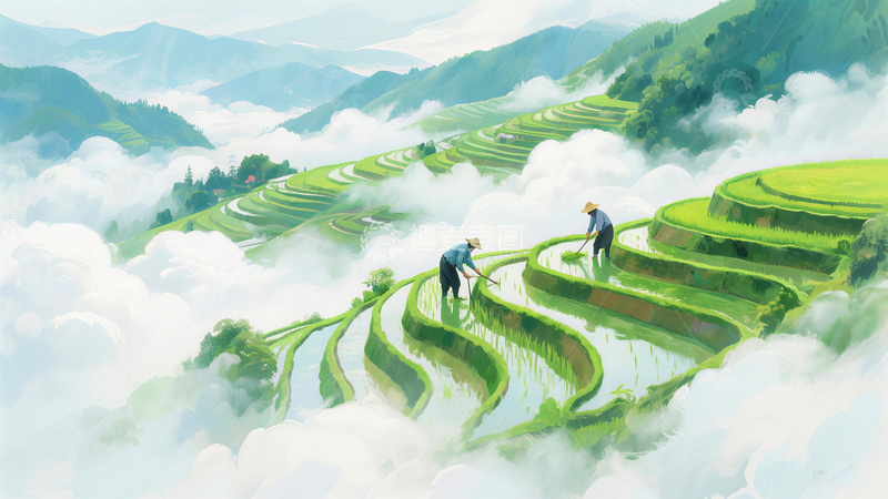 高清大图下载【趣麦麦图】大美河山梯田农村风光1