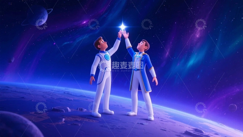 高清大图下载【趣麦麦图】星际探索的童真梦想4